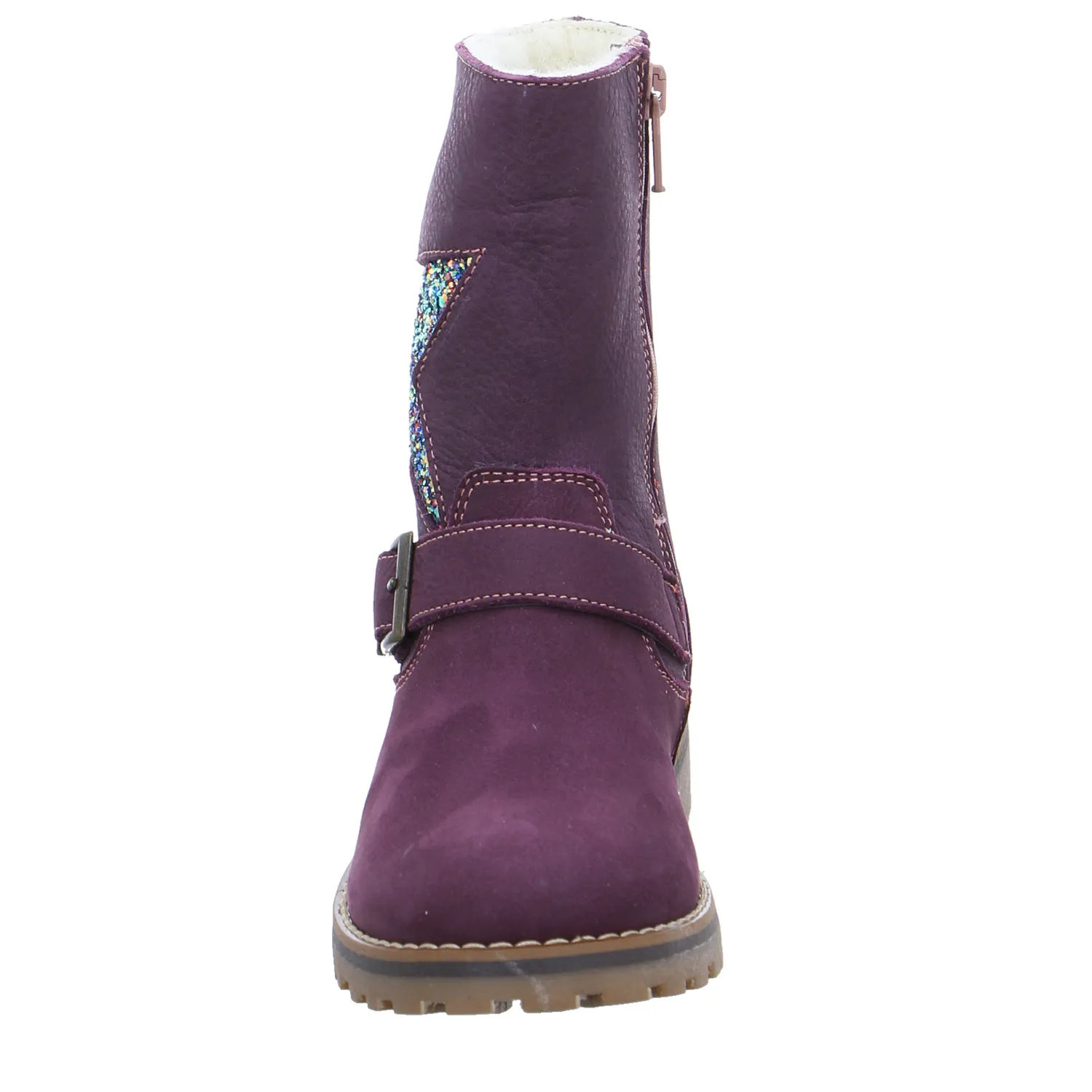 SCHUHENGEL Kleinkinder-Winterstiefel Violette Leder  Lederstiefel