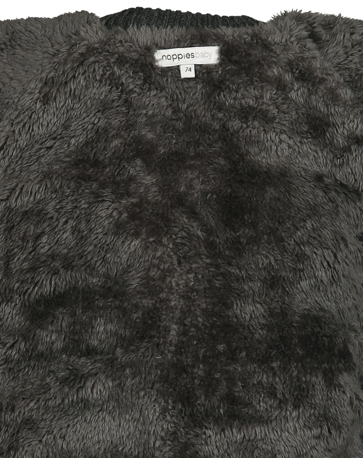 Strickjacke DANI KNIT mit Teddyfutter in dunkelgrau