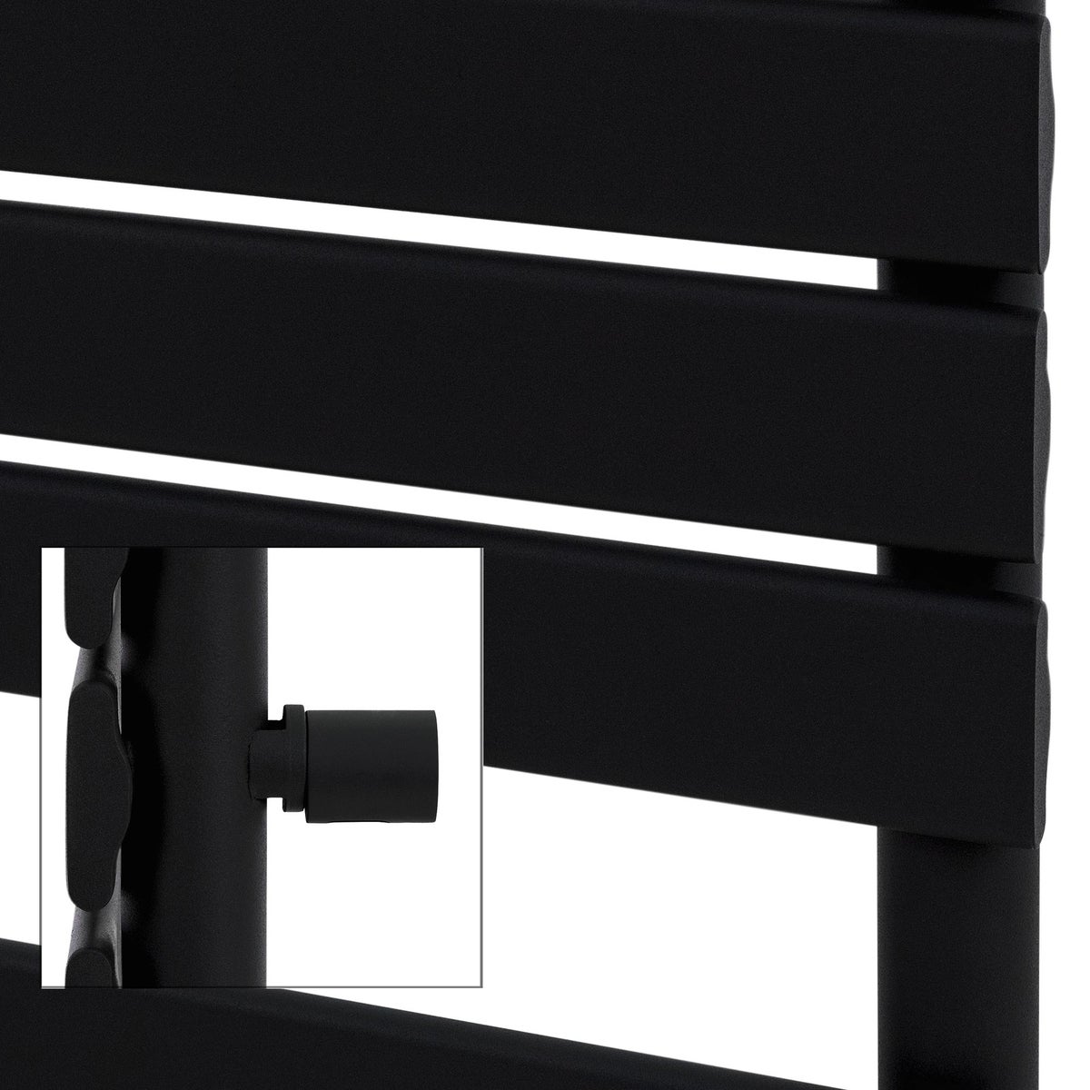 LuxeBath Badkamerradiator Stoom 500x1800 mm Mat Zwart, 50 mm Middenaansluiting, Enkellaags, Plat, Verticaal, Designradiator Handdoekverwarmer Handdoekdroger Handdoekradiator Paneelradiator Verwarming
