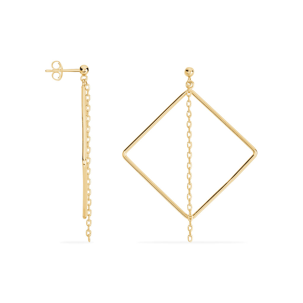 Boucles D'oreilles Pendantes Idoia Plaqué Or Jaune