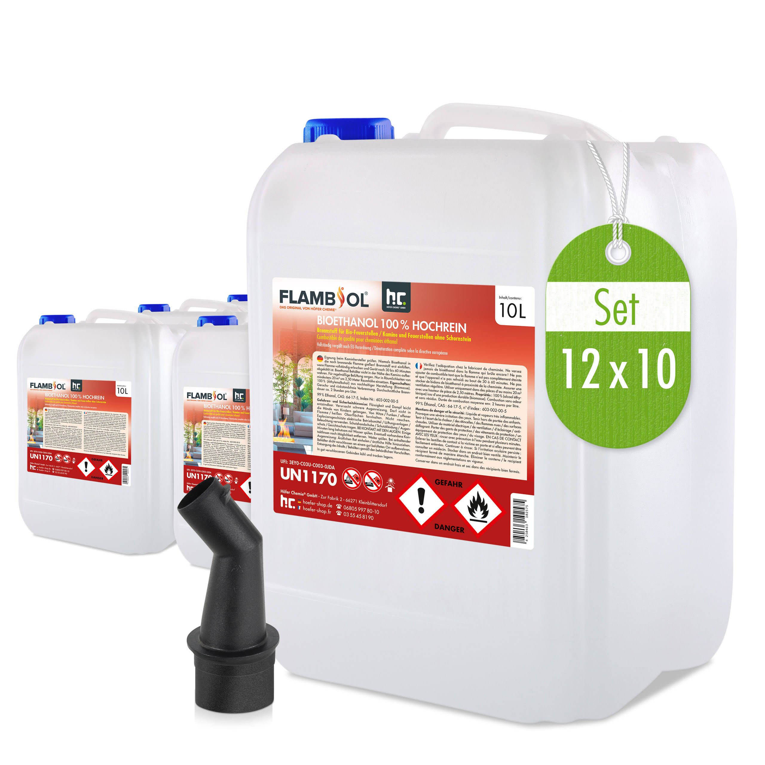 FLAMBIOL 10 L Bioethanol 100% Hochrein in Kanister