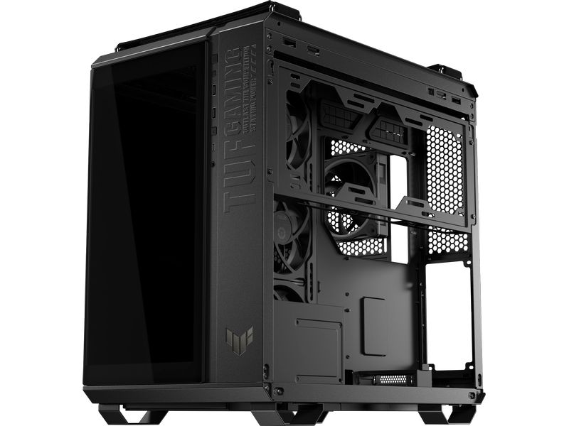 ASUS PC-Gehäuse TUF GAMING GT502 Horizon TG ARGB Schwarz Leistungsstarkes Midi-Tower-Gehäuse mit modularem Dual-Chamber-Design