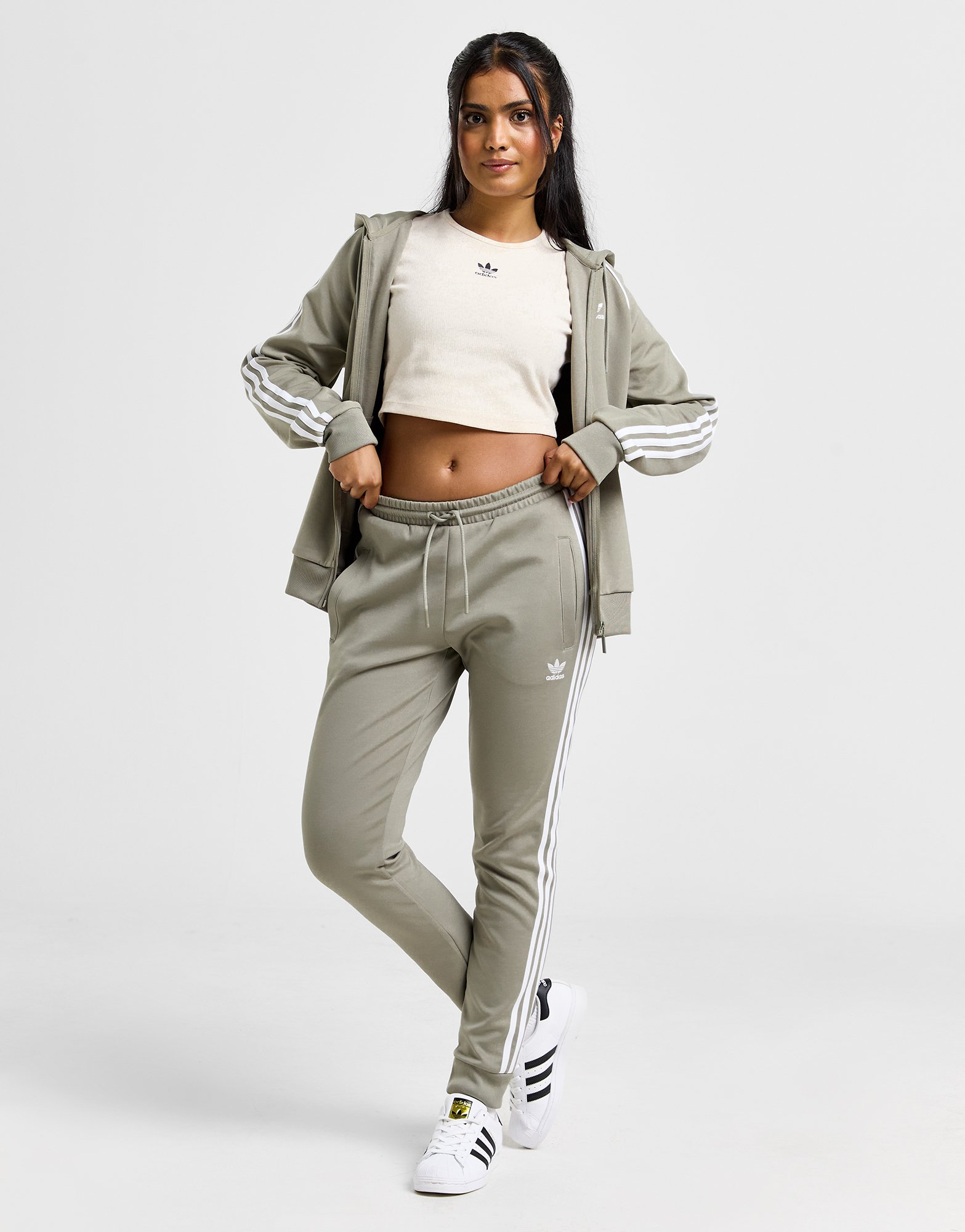 adidas Originals Sweat à Capuche Zippé 3 bandes Femme