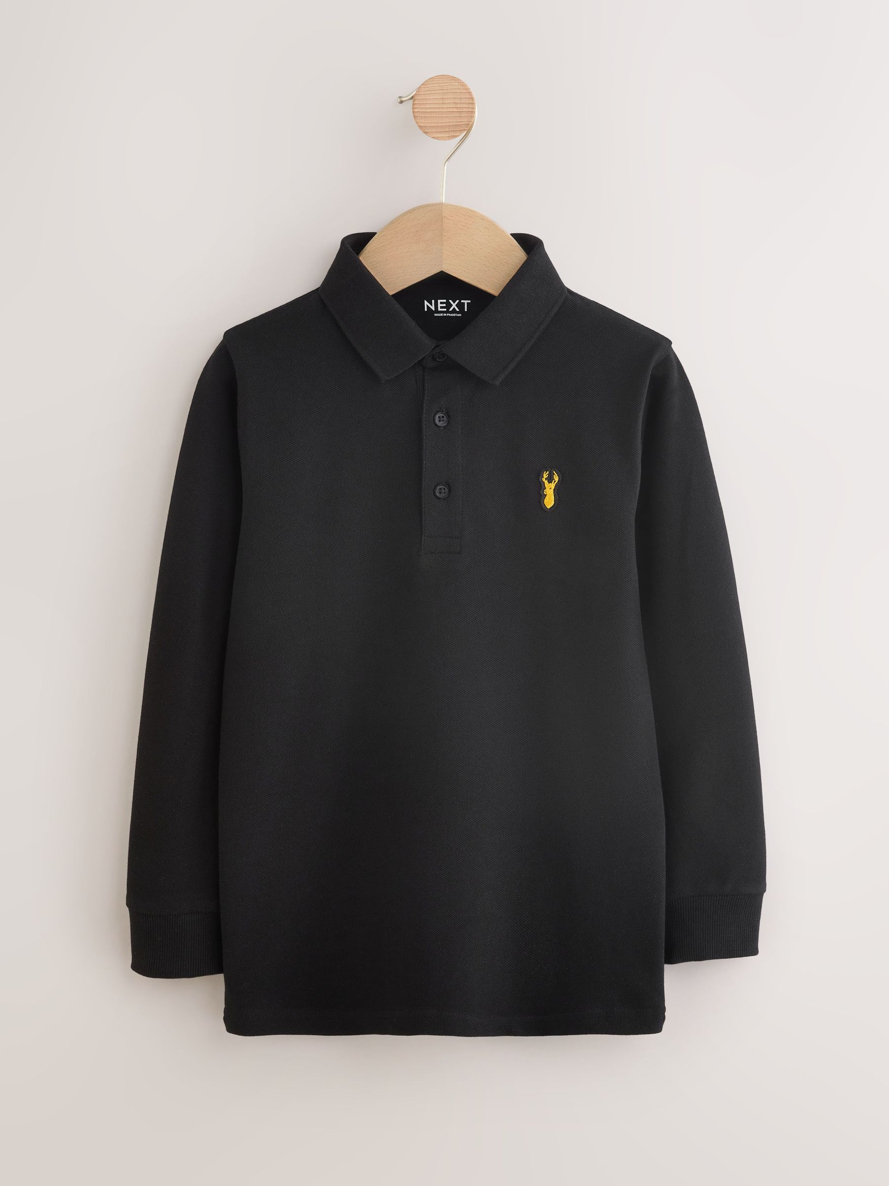 Blauw/zwart/grijs - Set van 3 poloshirts met lange mouwen (3-16jr)