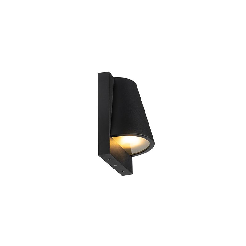 Buiten wandlamp zwart IP44 met schemerschakelaar - Femke