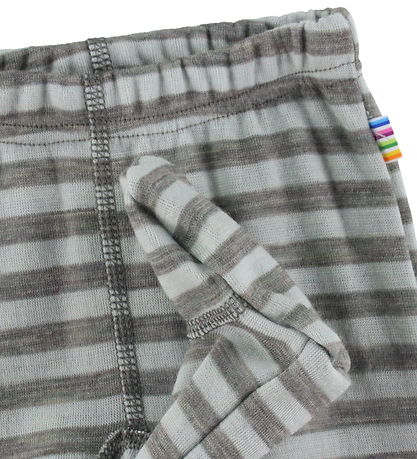 Joha Leggings m. Fuß - Wolle - Grau/Mint