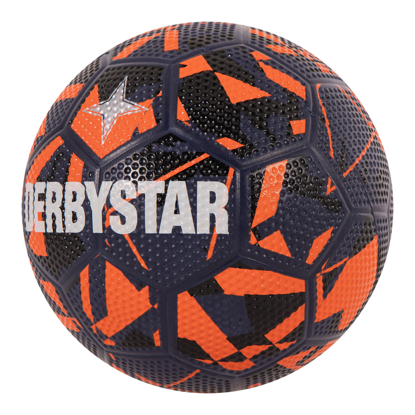 Derbystar Straatvoetbal Maat 5 Donkerblauw Oranje Zilver