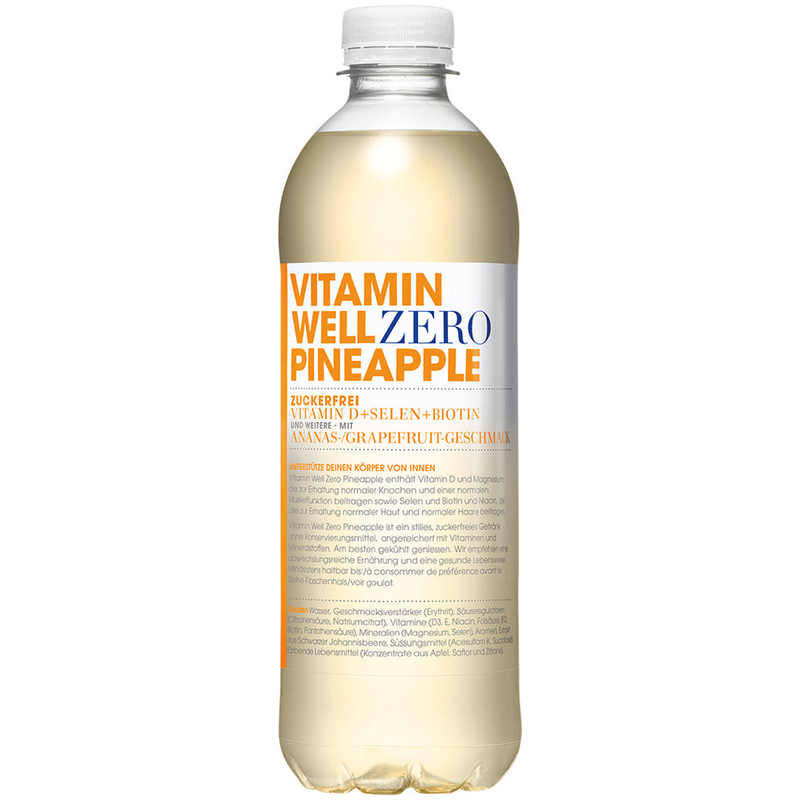 Vitamin Well Zero Pineapple, 50 cl, 12 Stück