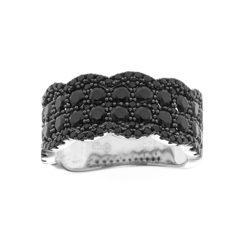 Bague effet ondulé noir