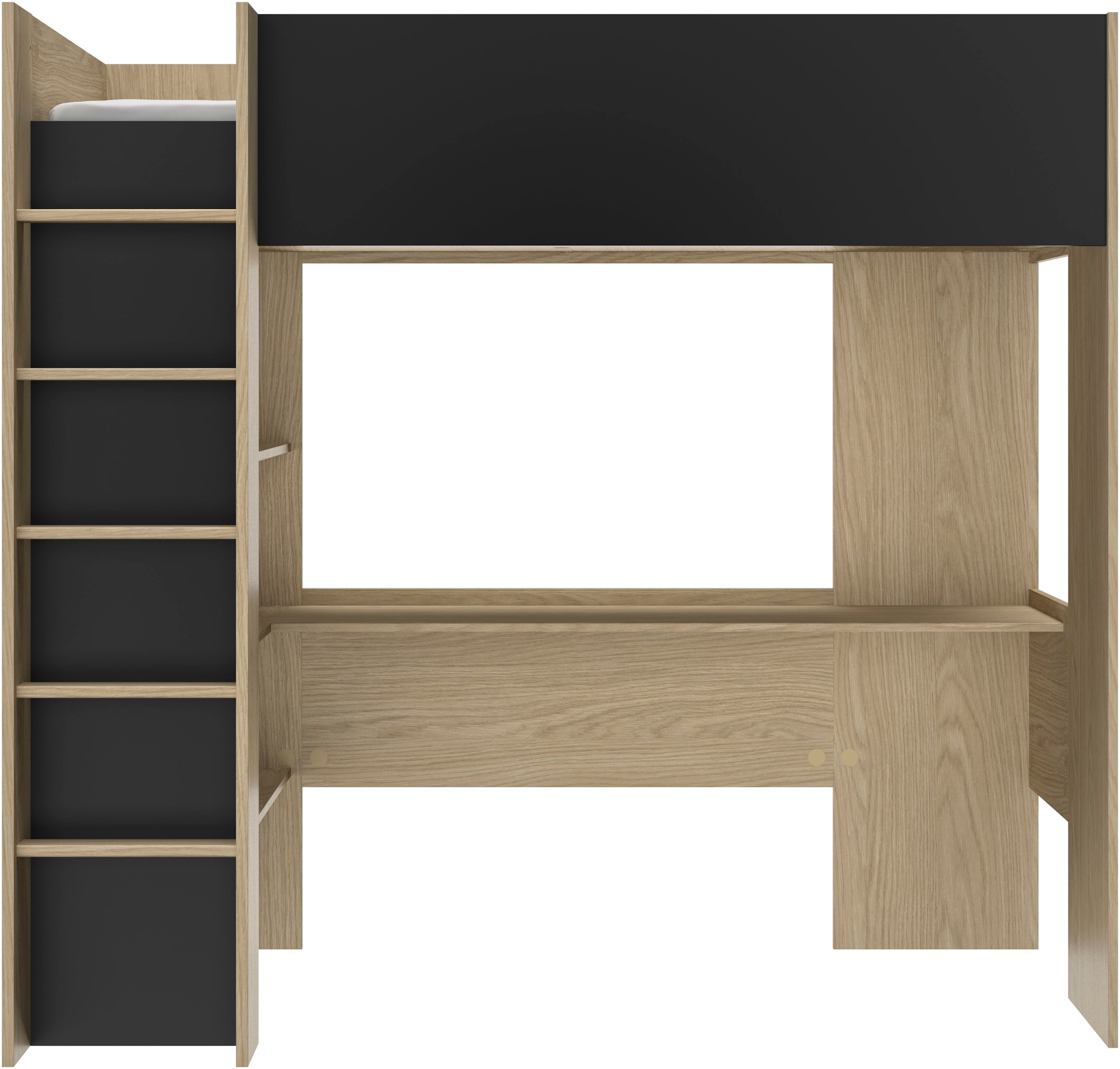 Gami Hochbett »Nael« Hochbett 90 / 200 mit Schreibtisch