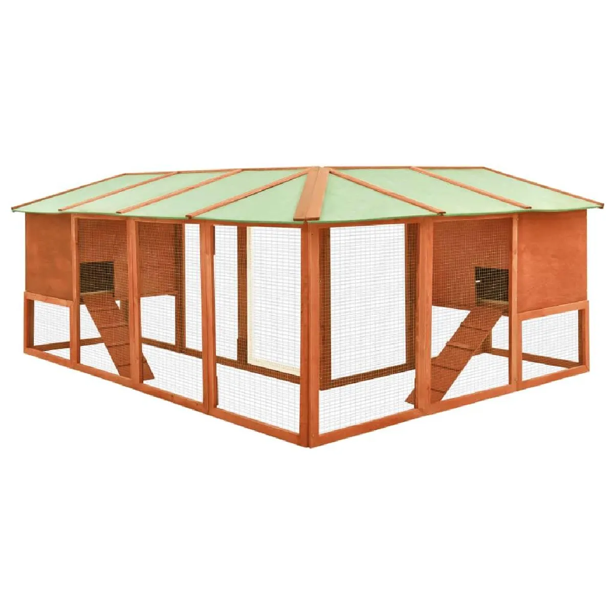 Helloshop26 Clapier avec piste 250 x 192 x 105 cm Marron