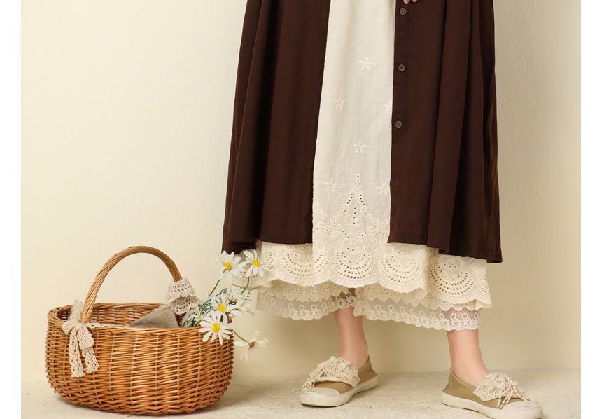 Santeh - Effen midi-vest met knoopjes