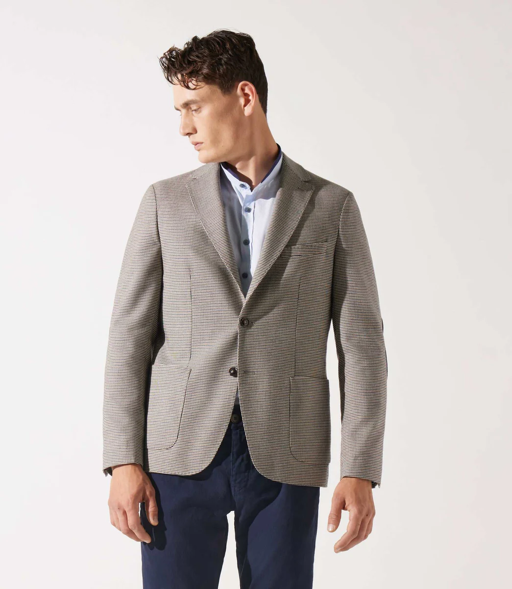 Veste 2 boutons marine marron DESERT