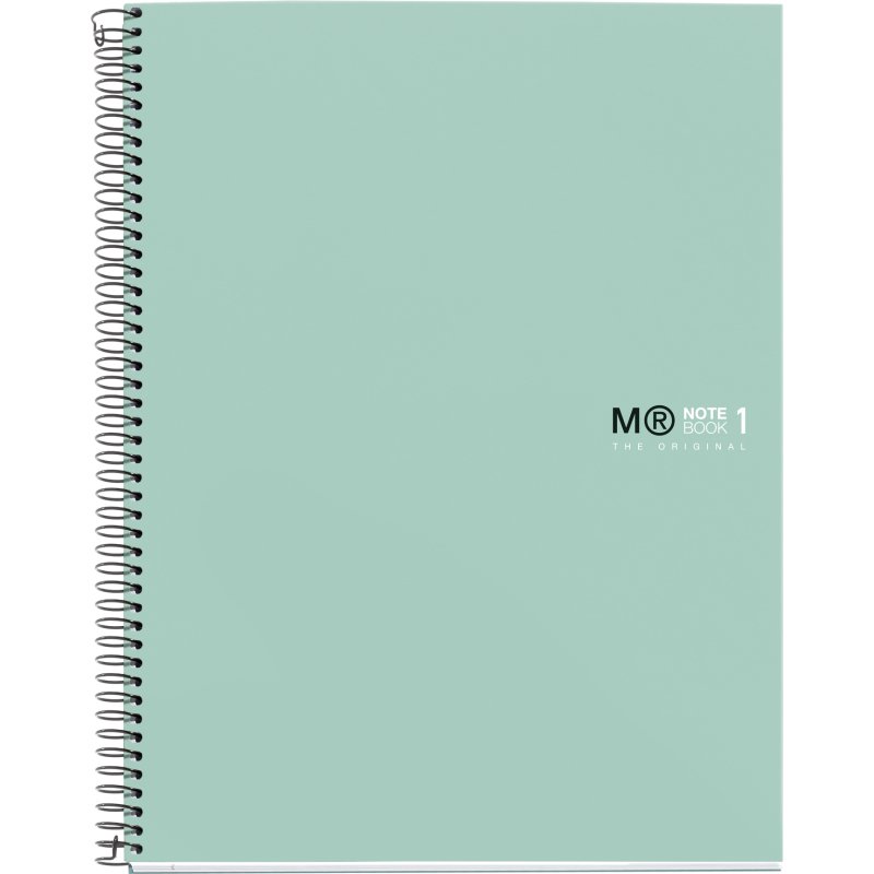 Notebook The Original, Couverture rigide, A4, lignes horizontales, 80 feuilles de 1 couleur, Miquelrius, Aqua.