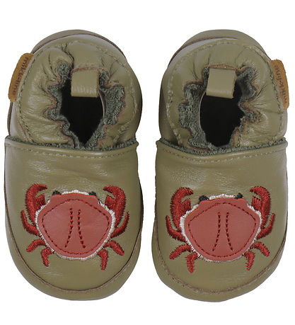 Mikk-Line Leder-Krabbelschuhe - Seetang