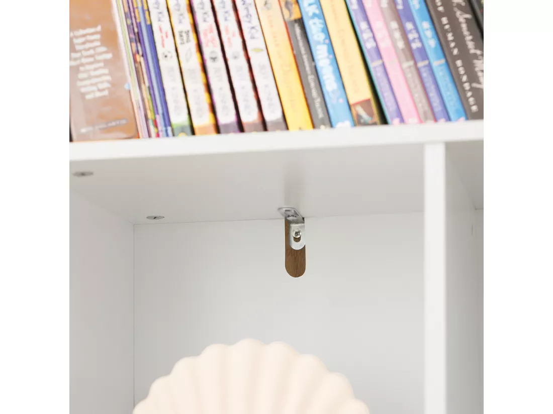 Bibliothèque pour Enfant Rangement pour Livres et Jouets avec 8 Compartiments, KMB55-W