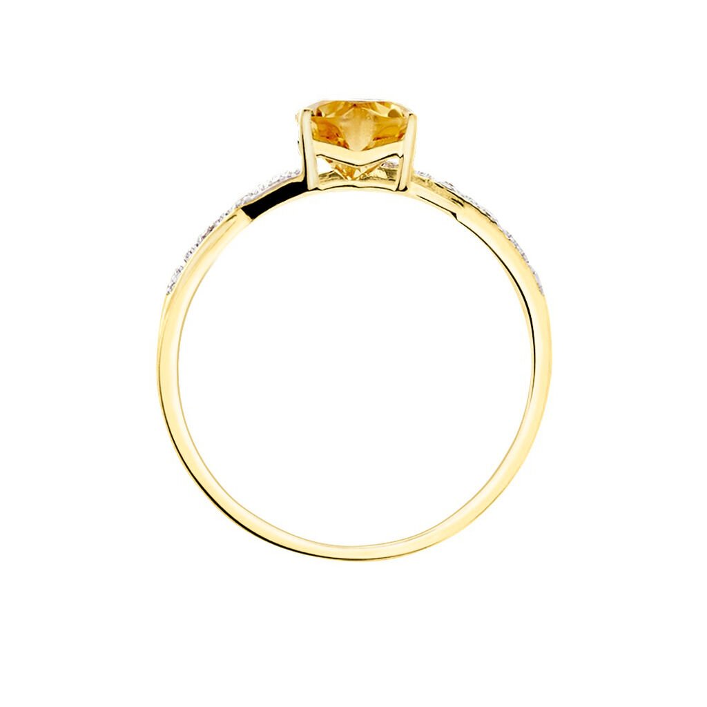 Bague Clothilde Or Jaune Citrine Et Oxyde