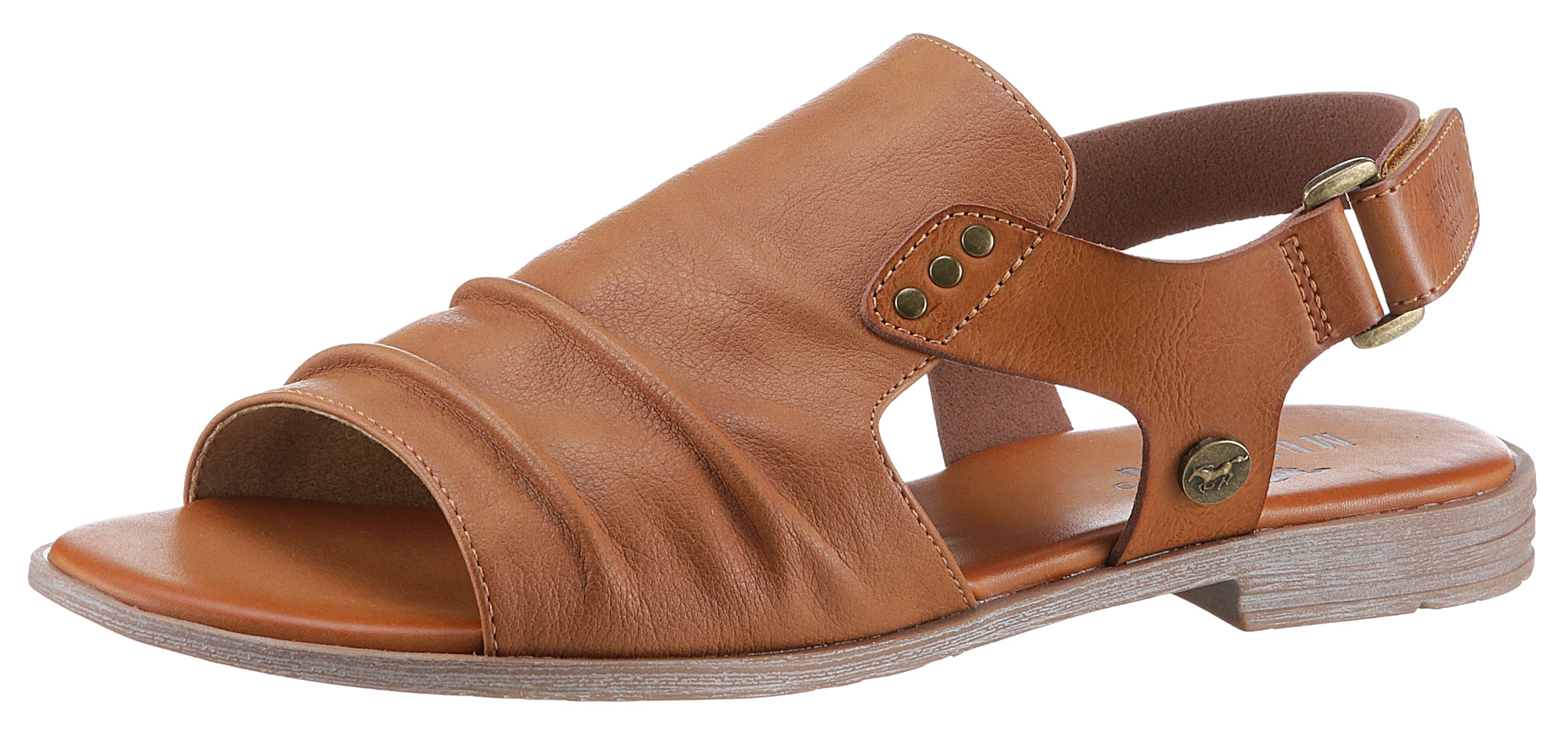 Mustang Shoes Riemchensandale , Sommerschuh, Sandalette, Blockabsatz, mit Klettverschluss