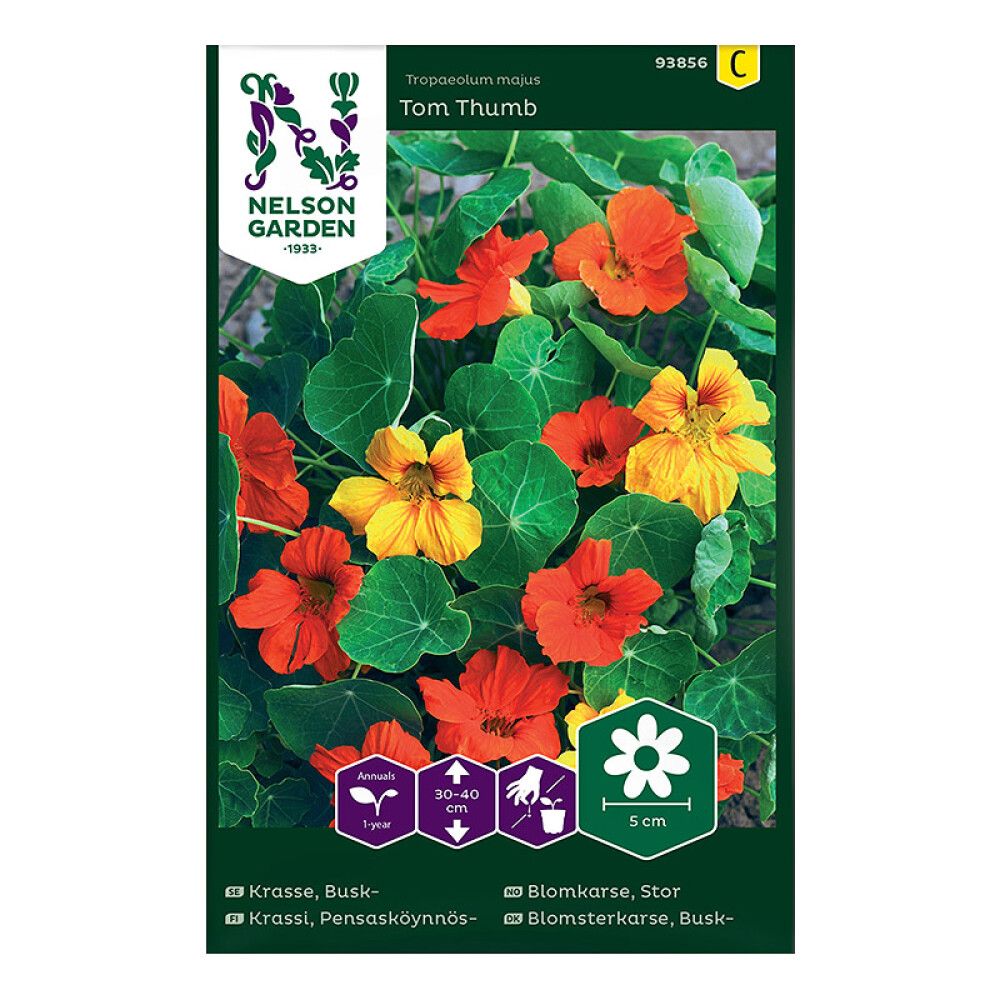 BLOMSTERFRØ NELSON GARDEN BLOMKARSE TOM THUMB MIX