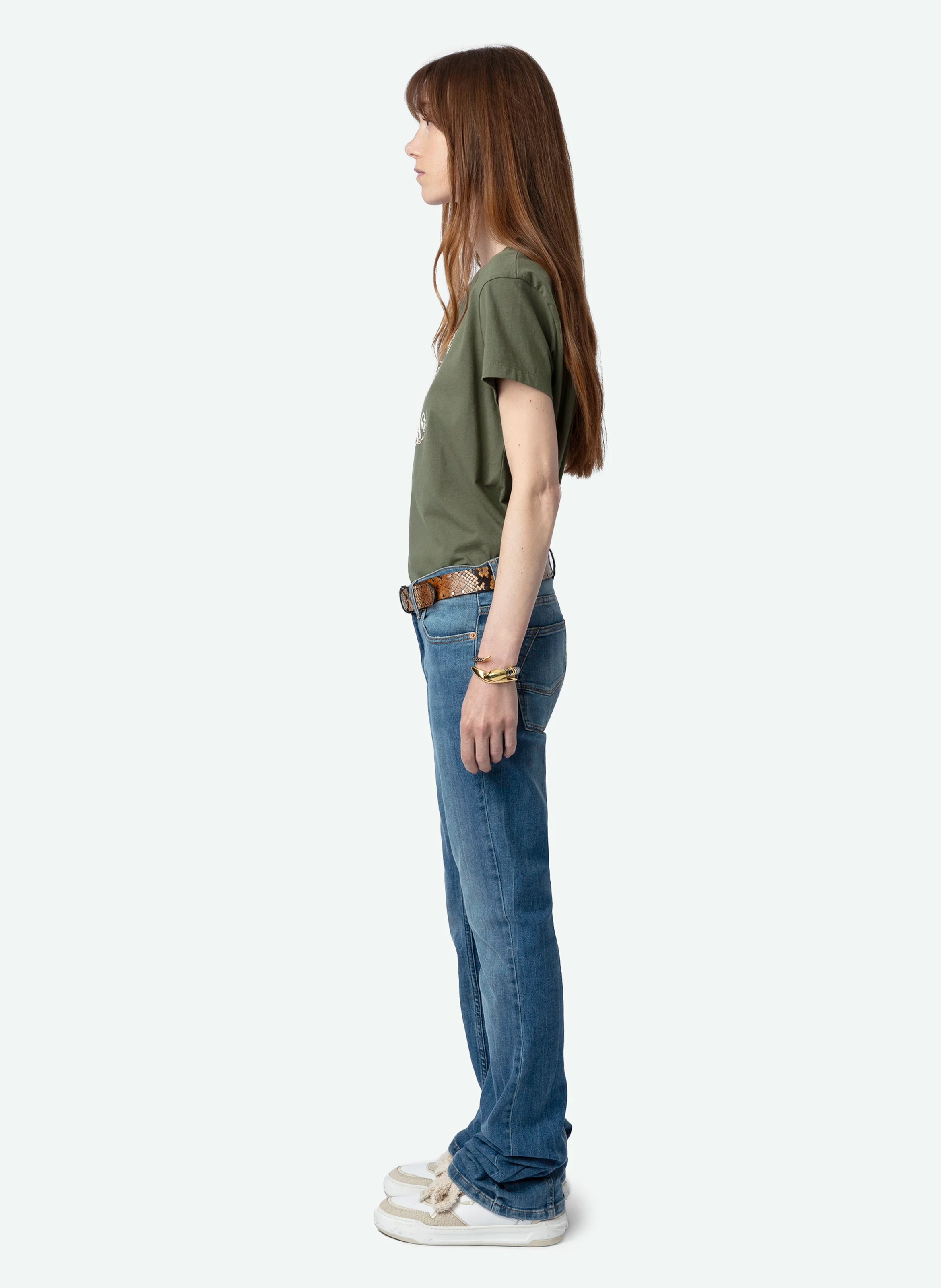 WALK - Tee-shirt droit col rond en coton bio sérigraphié | Vert