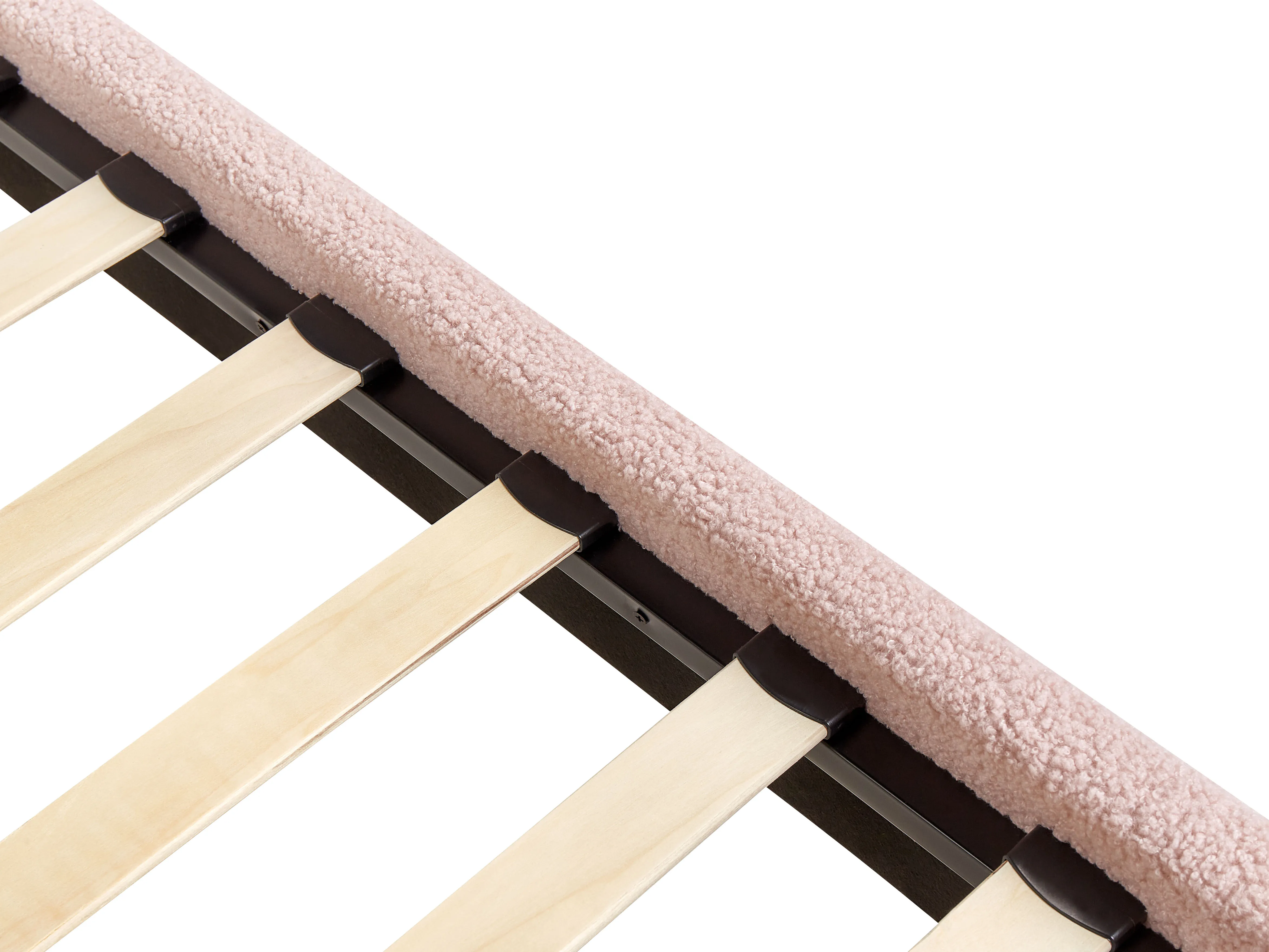 Bed zonder hoofdbord Bouclé ROANNE 90 x 200 cm Pastelroze