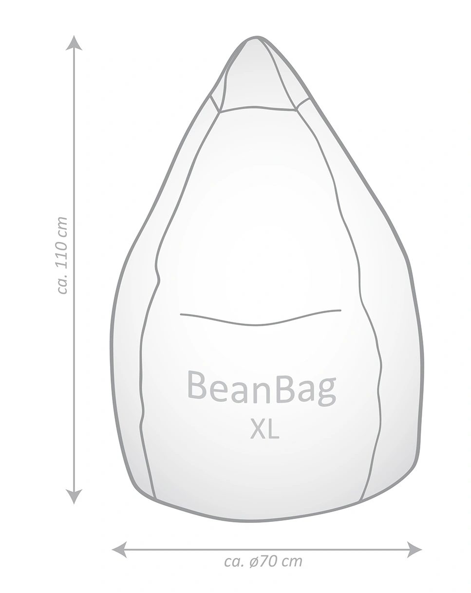 BeanBag FLUFFY HEARTS XL, 70 x 110 (Farbe: weiß)