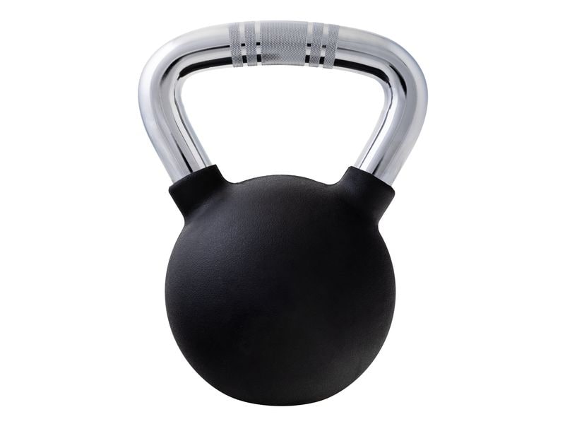 KOOR Kettlebell 12 kg, Schwarz Kugelhantel für Krafttraining