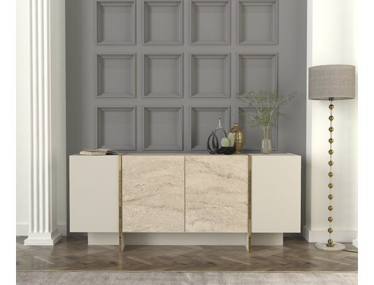 CONCEPT1 - Bahut Veyron travertin gres 180 x 46,6 x 75,5cm