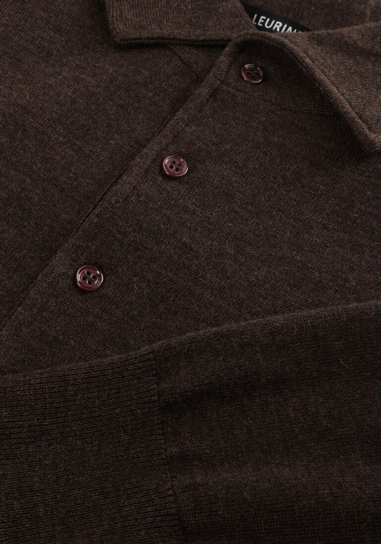 bruine leurink knit polo polo hidden button down