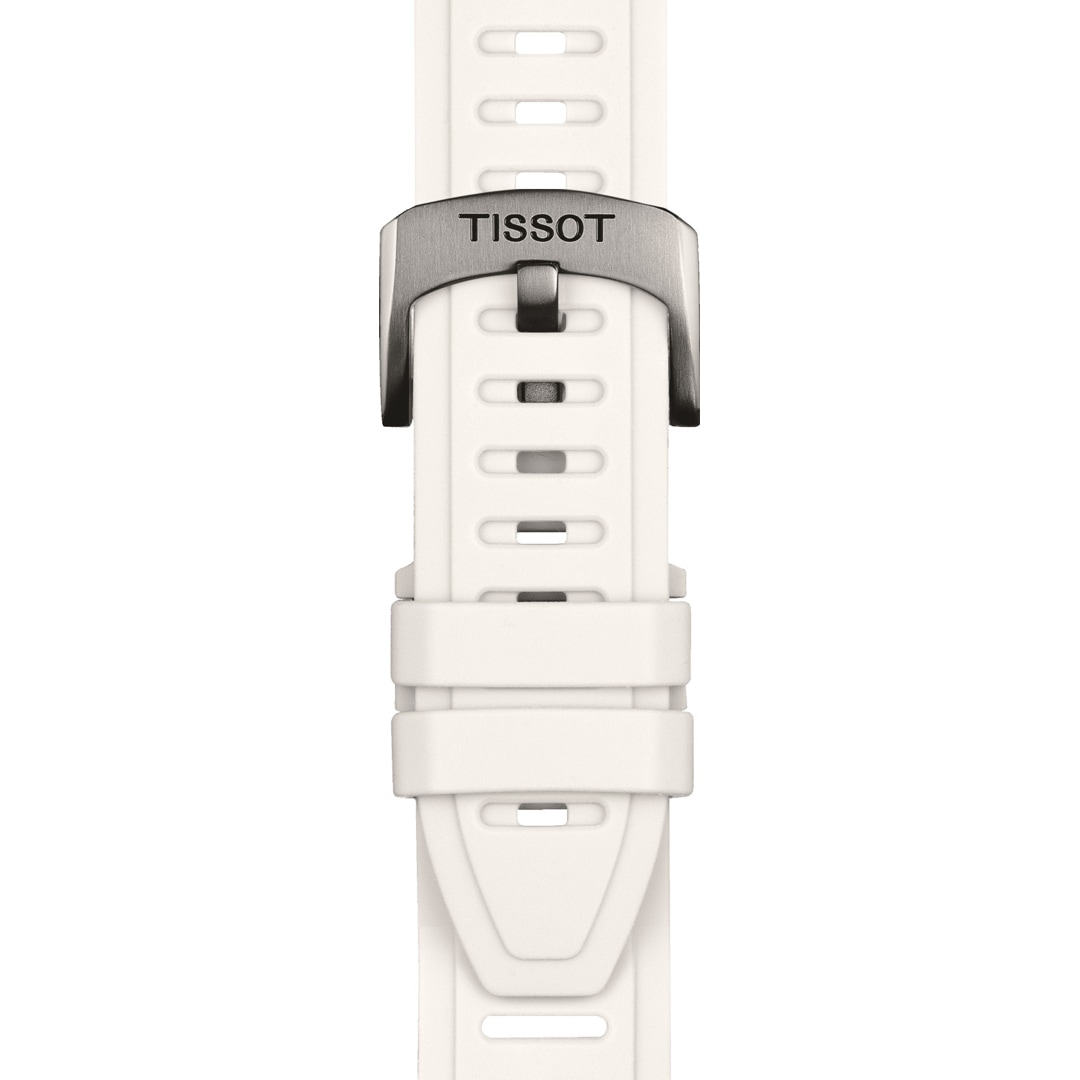 Tissot T-Touch Connect Sport Smartwatch Titan mit weissem Silikonarmband