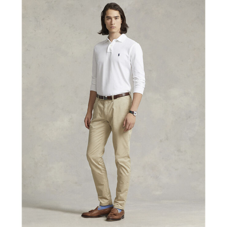Polo Ralph Lauren Custom Slim Fit Mesh Polo Hvid