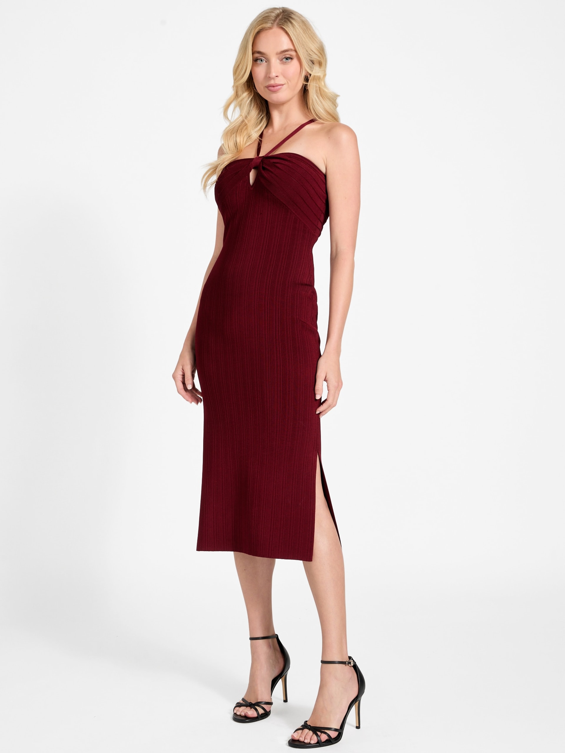 Vestido de malha Sofie com decote em forma de fechadura