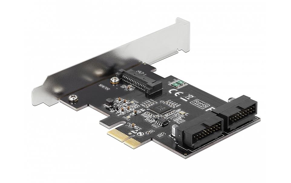PCI-Express-Karte 2x USB 3.0 intern (Pfostenstecker)PCIe-Schnittstellenkarte mit zwei internen USB-3.0-Pfostensteckern