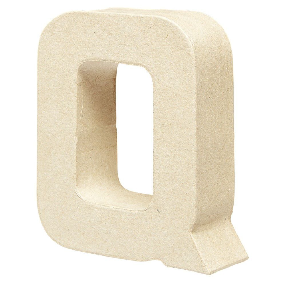 Lettre Q à décorer en papier maché