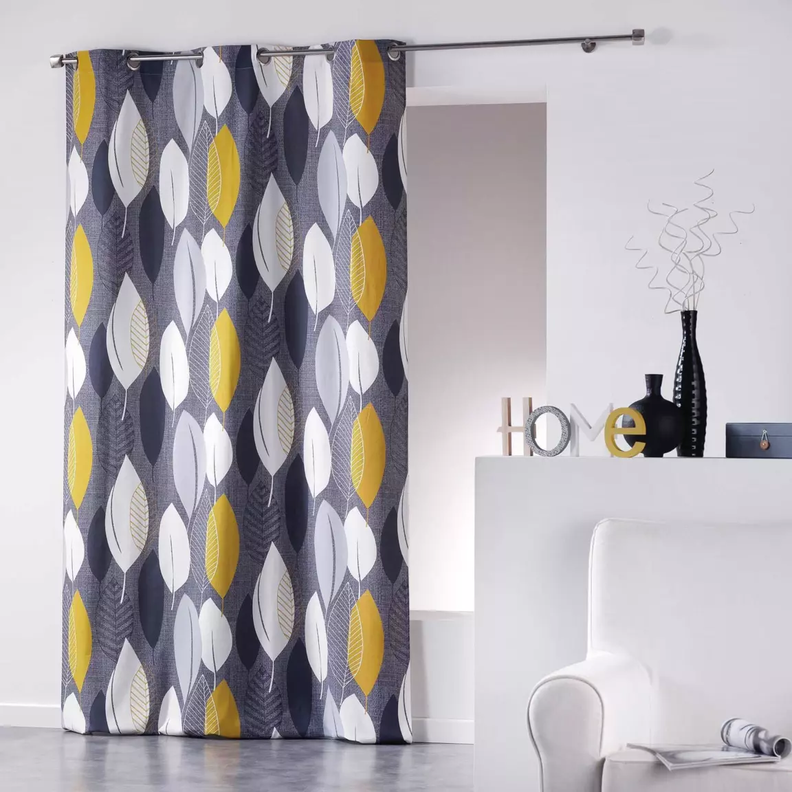 Rideau coton (140 x 240 cm) Leafy Jaune