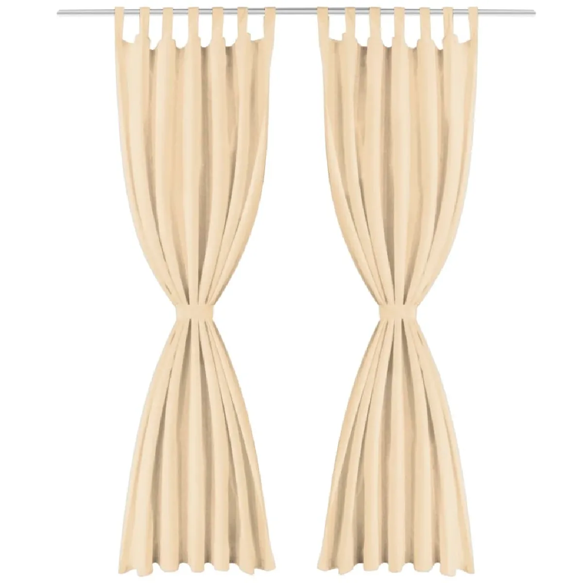 vidaXL Rideau occultant avec boucles - Beige
