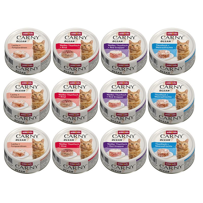 Lot 4 saveurs animonda Carny Ocean 12 x 80 g à prix discount sur bitiba.fr