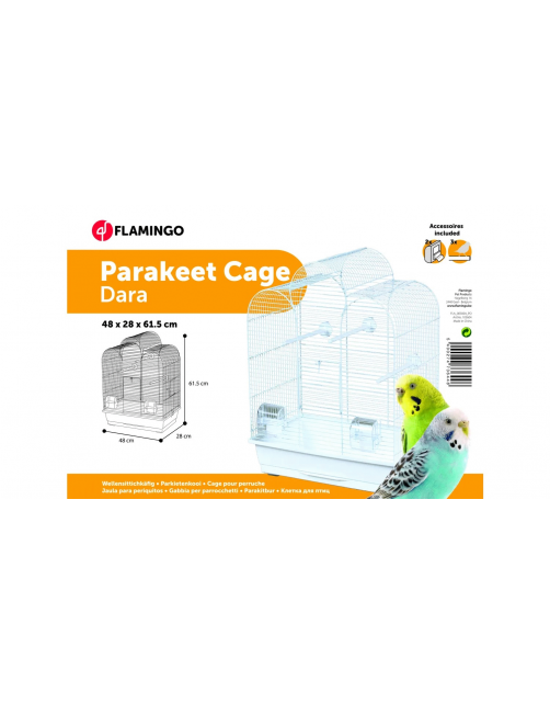 Flamingo Vogelkooi Dara Wit - Vogelverblijven - 48x28x61.5 cm Wit Wit