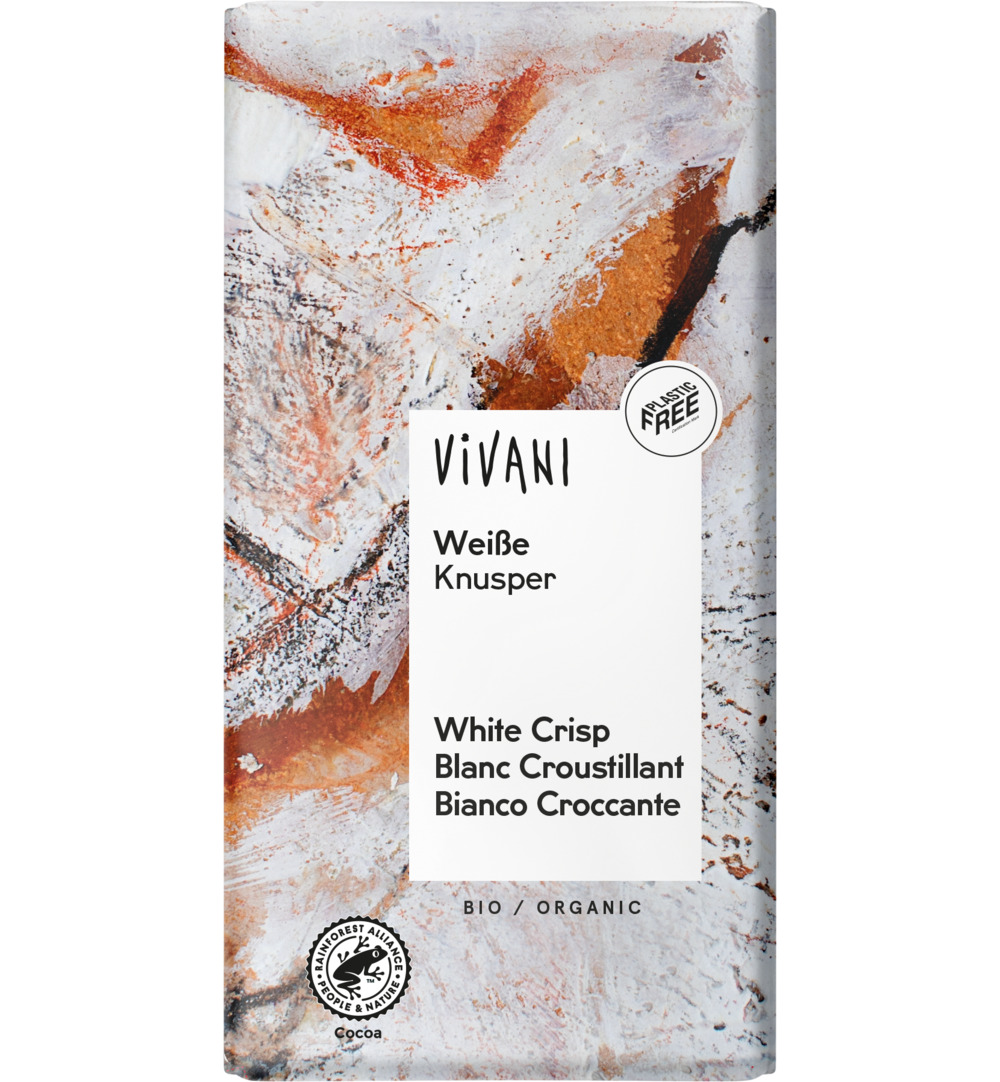 Vivani Chocolade Wit Met Rice Crispies Bio (100 gr)