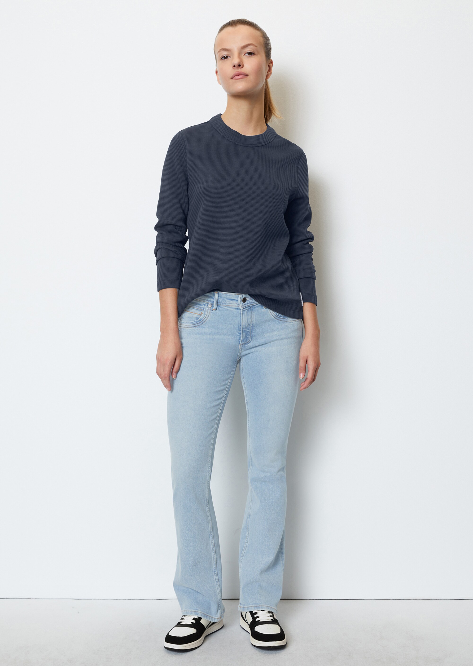 Longsleeve mit Waffel-Struktur aus Organic Cotton