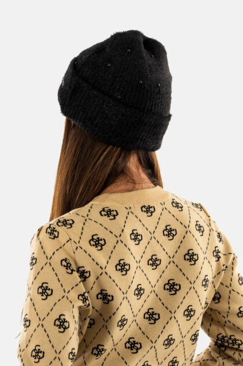 Bonnets guess jeans teresa pearls jblk jet black a996
