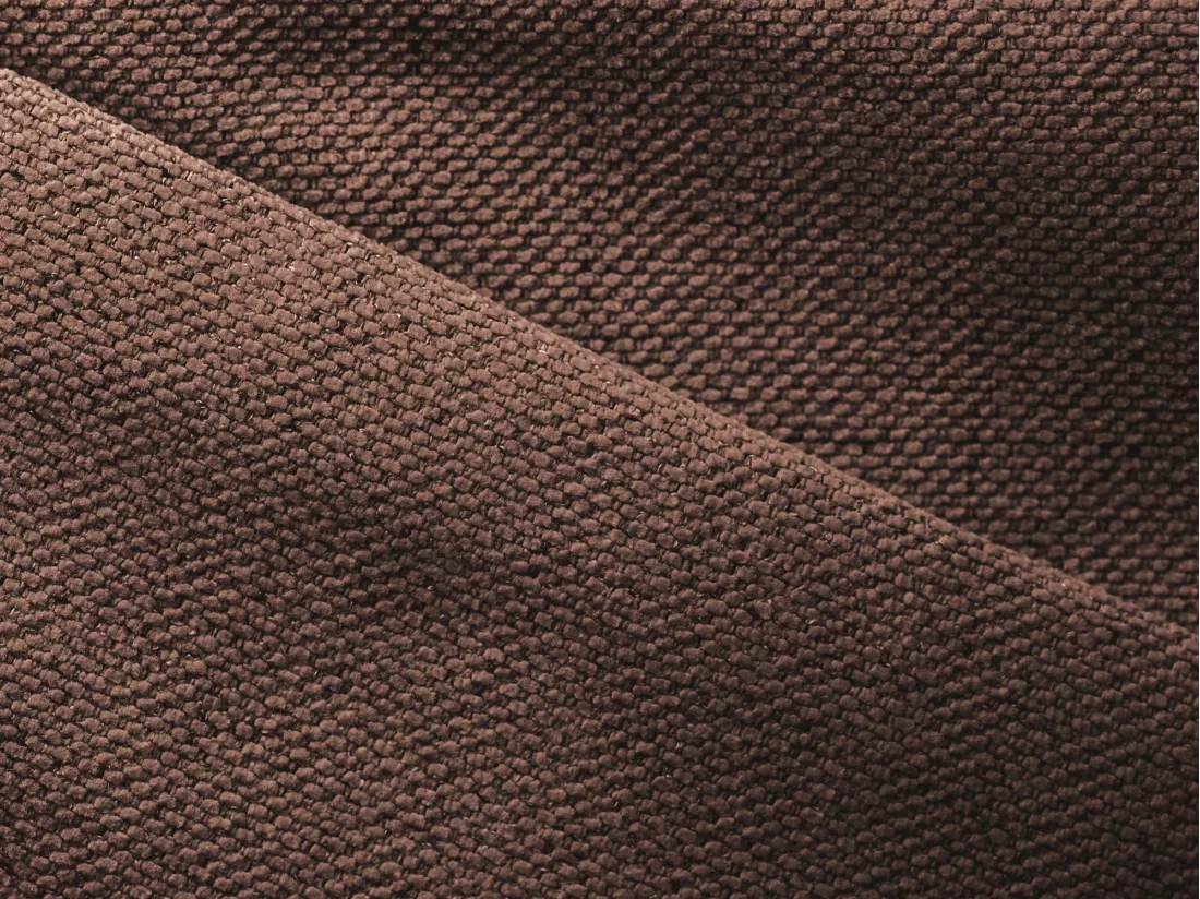 Canapé d'angle panoramique convertible en tissu texturé - rose poudré - KIMO