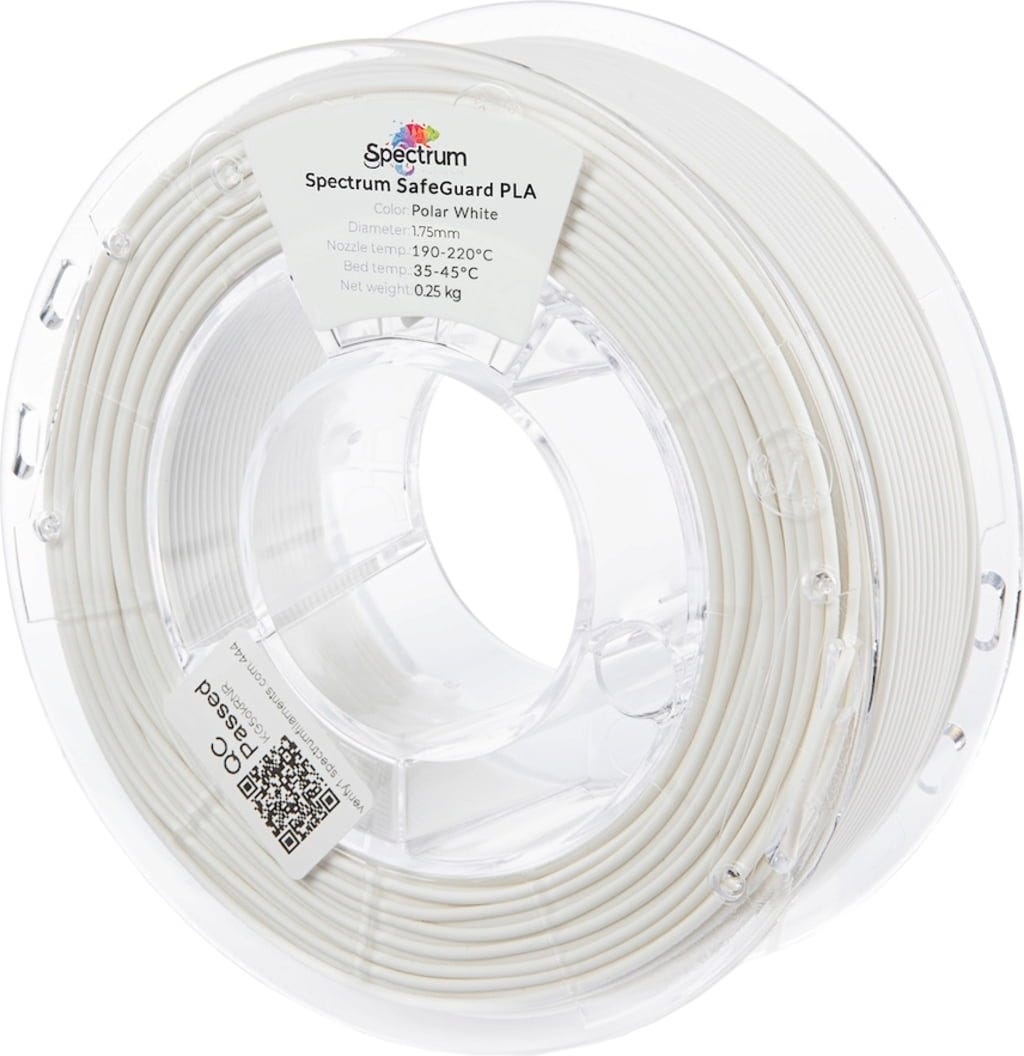 Spectrum  SafeGuard PLA Polar White, 1,75 mm / 250 g    Schutzschild für deine 3D Drucke in Polar White