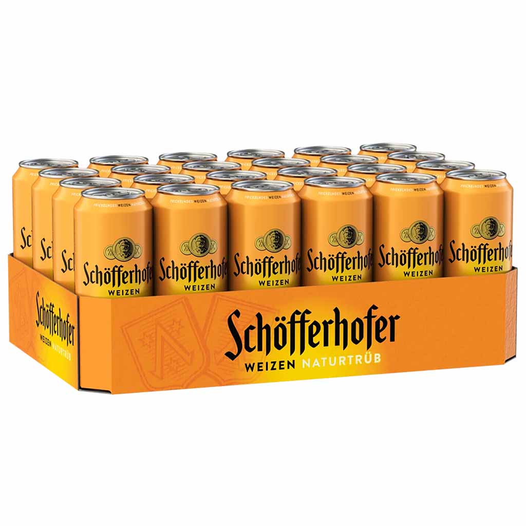 24x Schöfferhofer Weizen Naturtrüb 0,5L Dosen = 12 L MHD:30.8.25