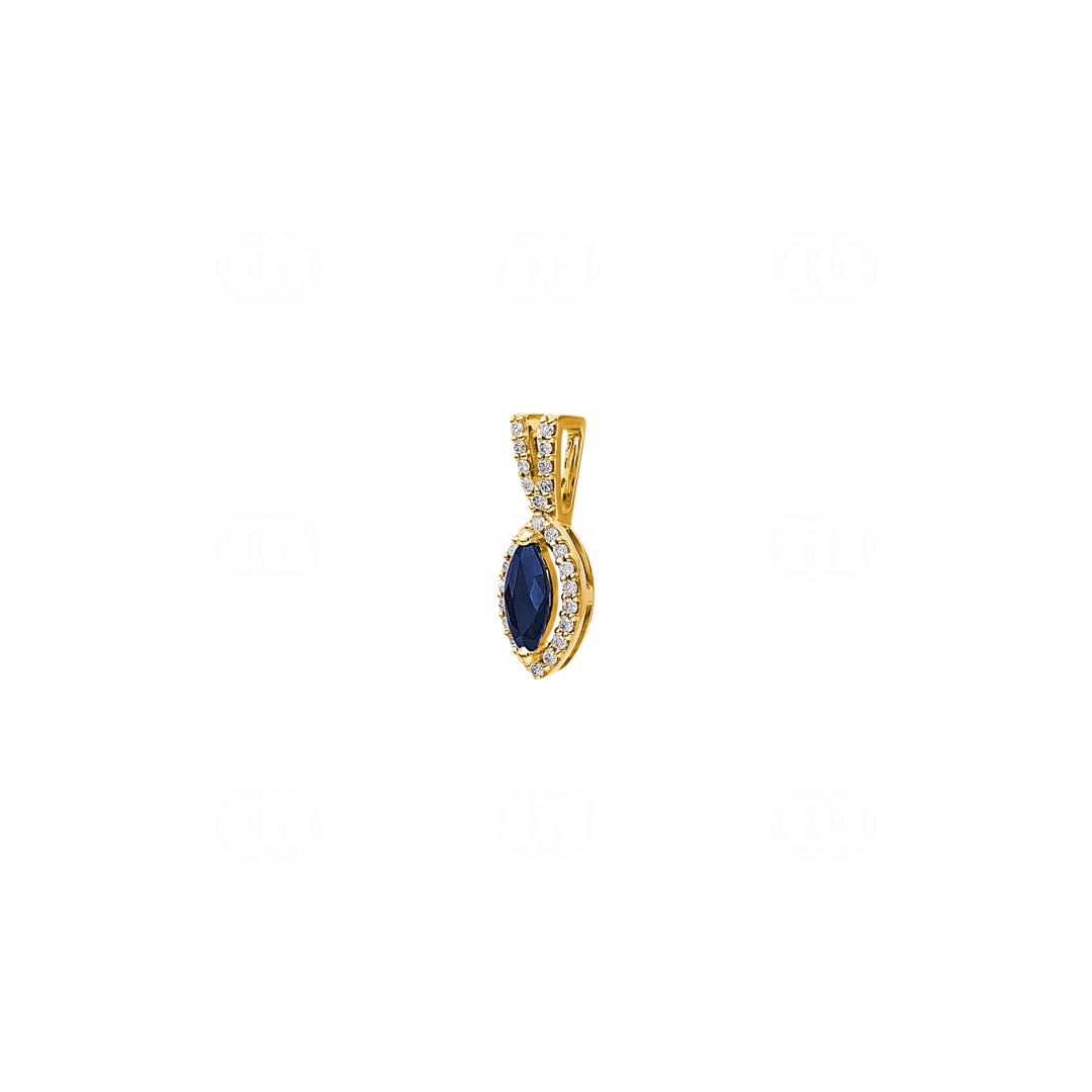 Anhänger 750/18 K Gelbgold mit Saphir & Diamanten 0.11 ct H/si