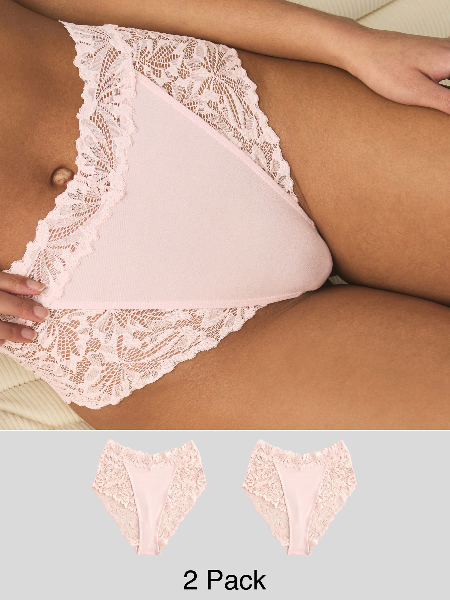 Lichtroze - Ultimate Comfort kanten slip verpakking van 2