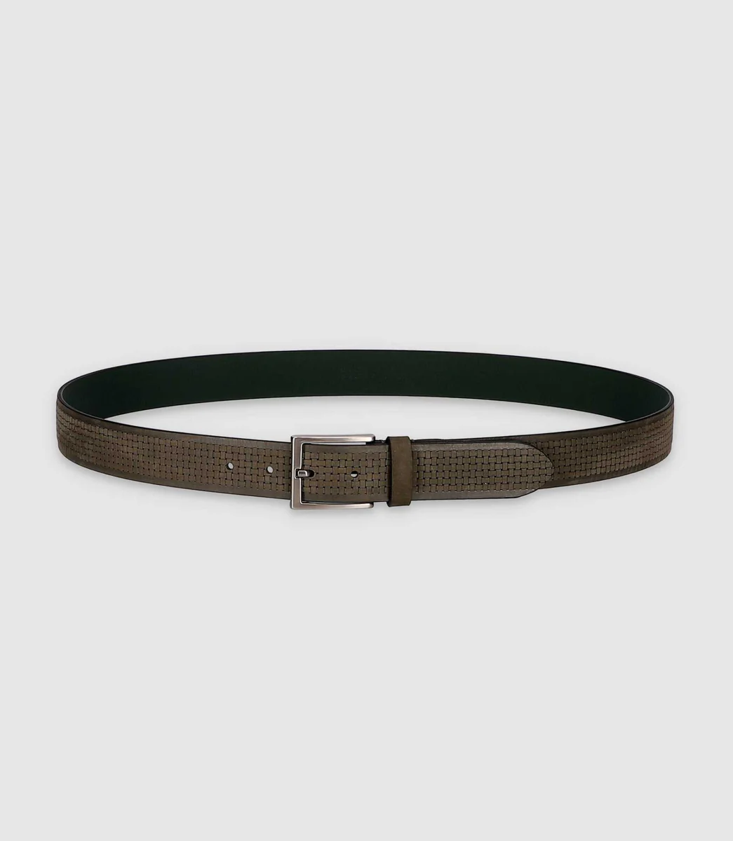 Ceinture 35mm en cuir kaki CRAIE