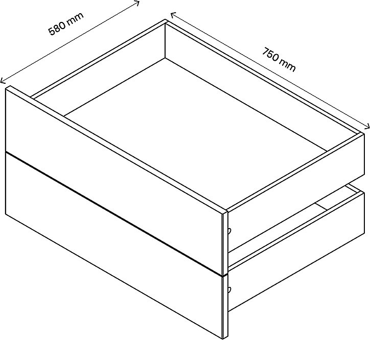 Lot de 2 tiroirs blanc brillant GoodHome Atomia H. 18,5 x L. 74,4 x P. 50 cm