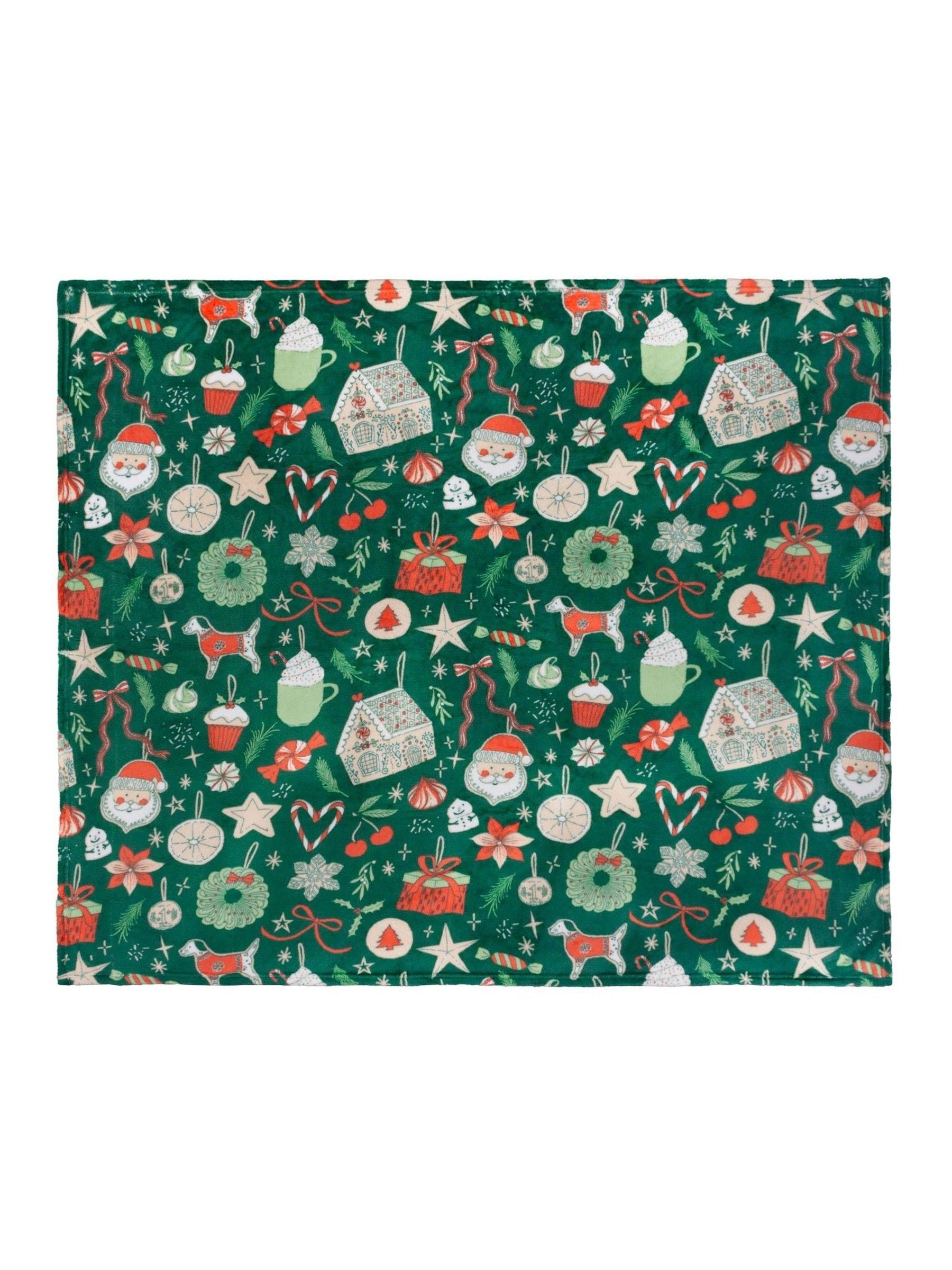Duvet Day Christmas Festive Treats Printed Fleece Throw