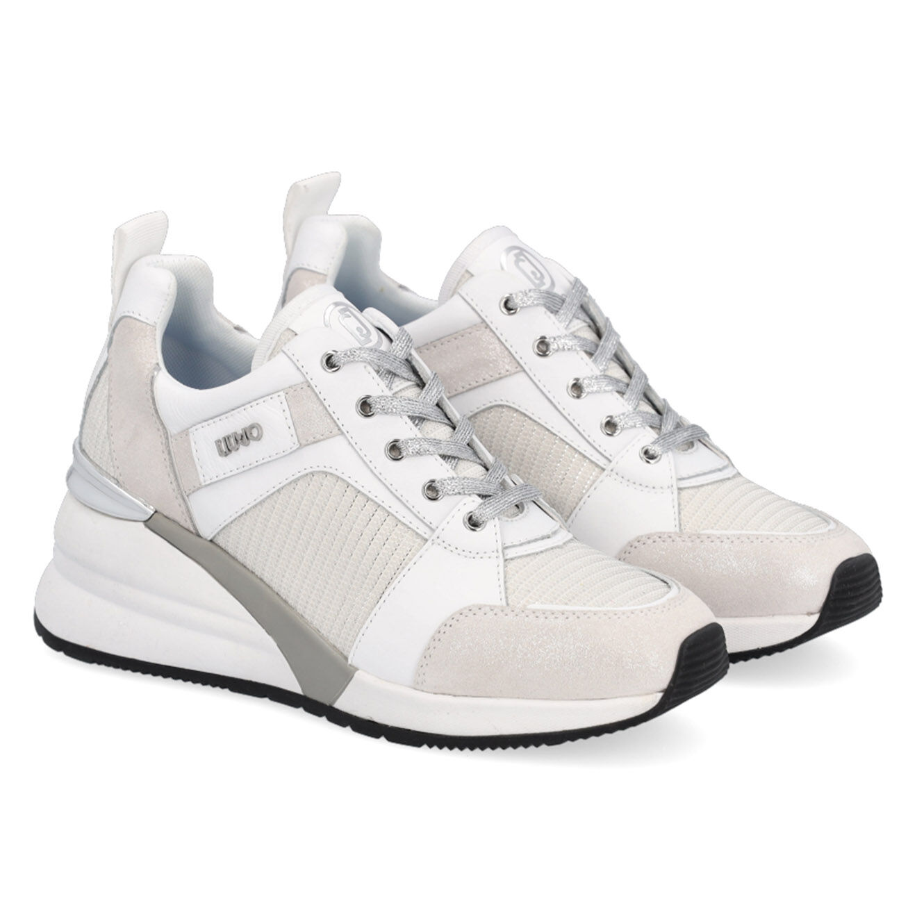 Liu-Jo Sneakers Alyssa en Cuir blanc/argenté